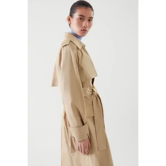 COS Long Khaki Trench Coat US 10 - Picture 3 of 5